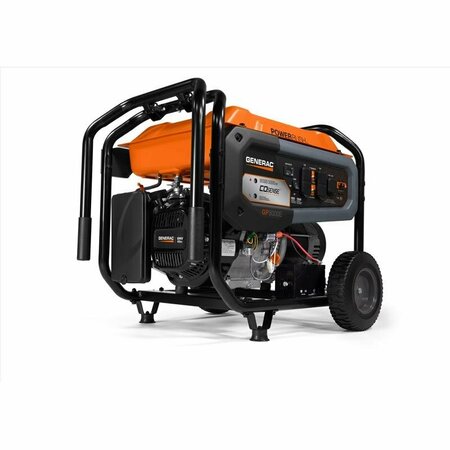 GENERAC Portable Generator, 8,000 W Rated, 10,000 W Surge, Electric, Recoil Start, 120/240V AC, 66.6/33.3 A 7715